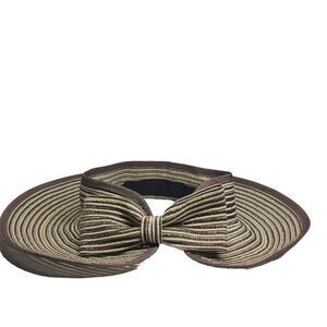 Beach Hat Wide Brim‎ Sun Hat Roll Up Straw Hat Style CS33-40 Size 57CM